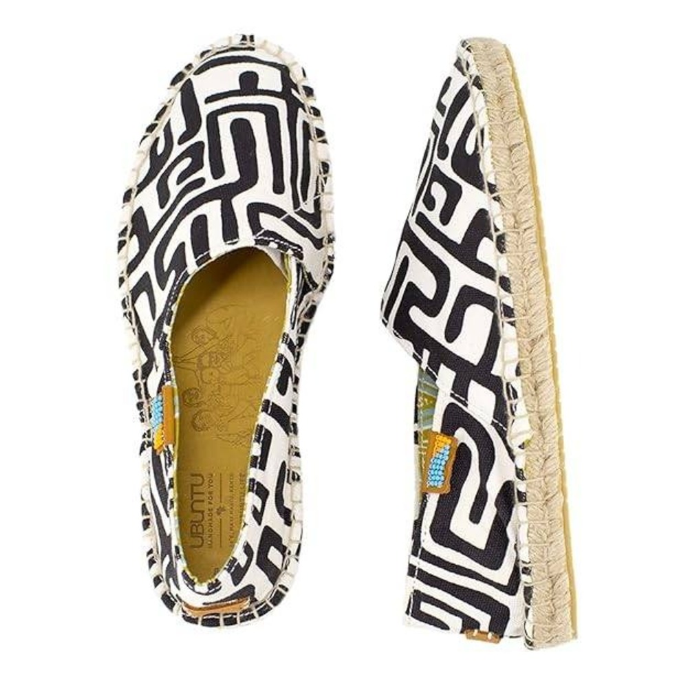UBUNTU Men's Geometric Print Canvas Espadrille Shoes Size 13
